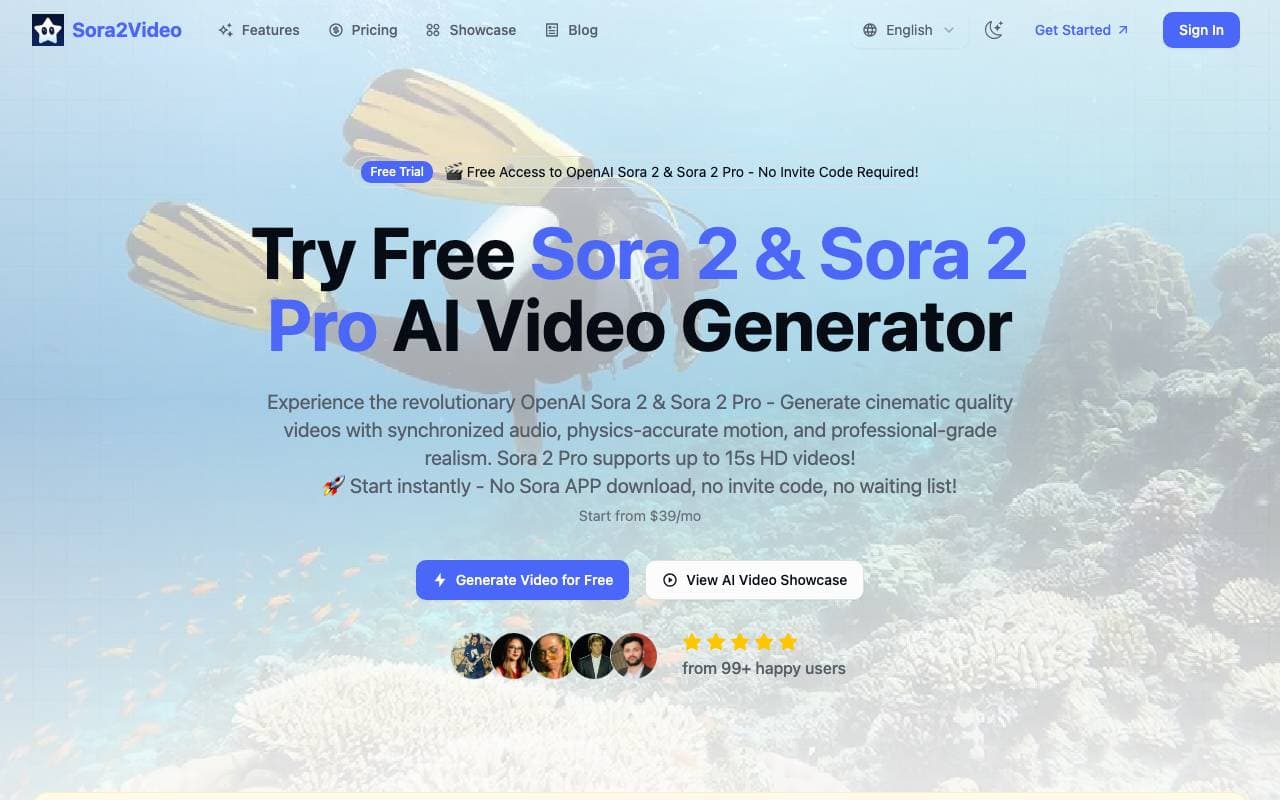 Sora2video interface preview