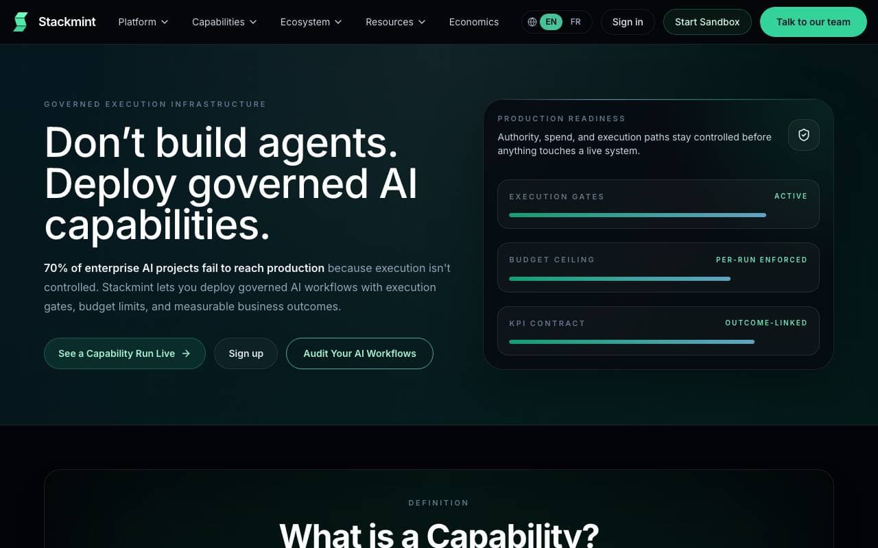 Stackmint interface preview