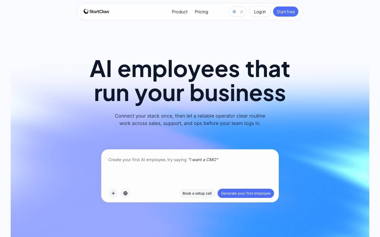 StartClaw interface preview