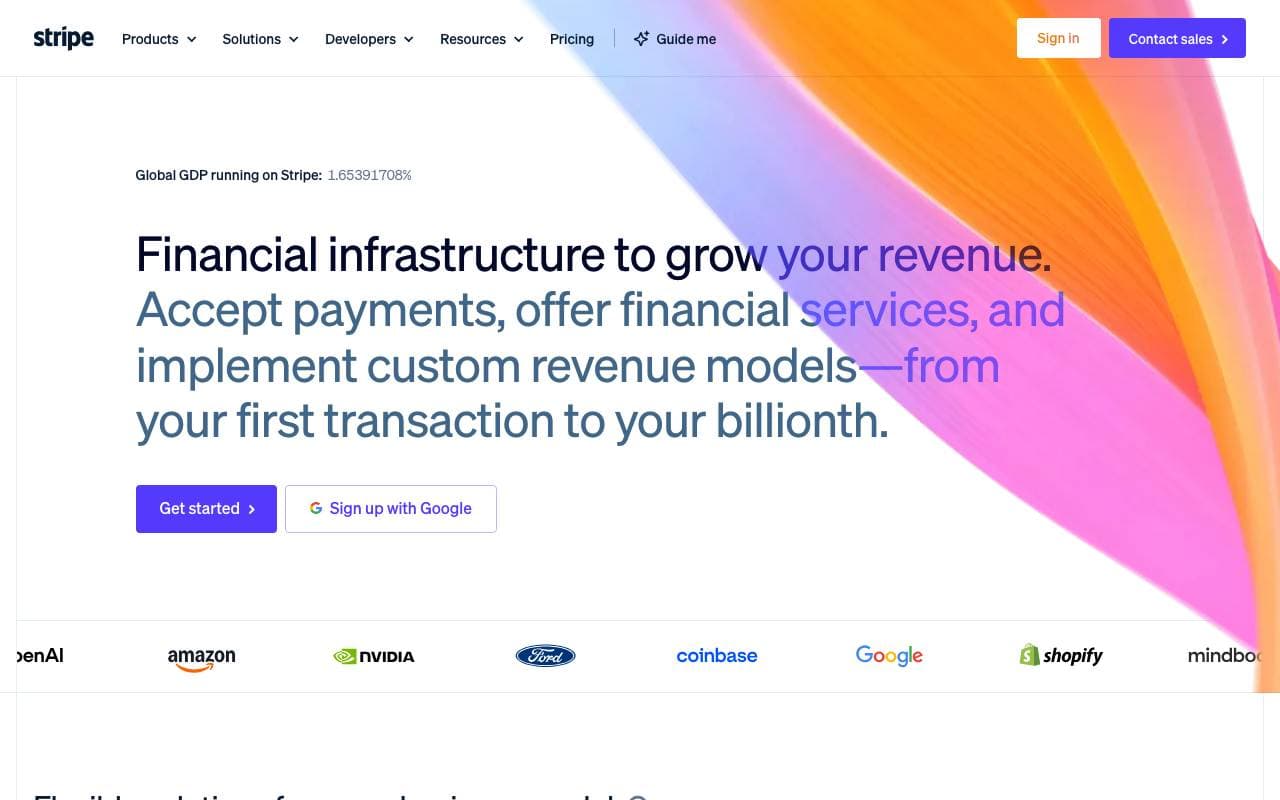 Stripe interface preview
