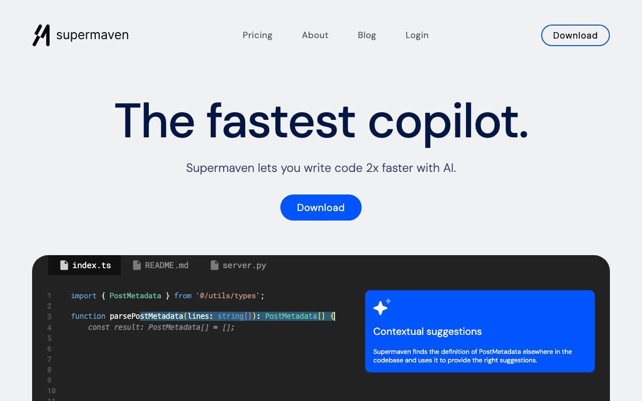 Supermaven interface preview