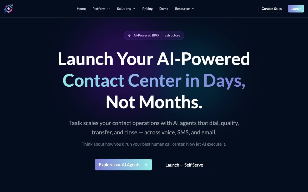 Taalk interface preview