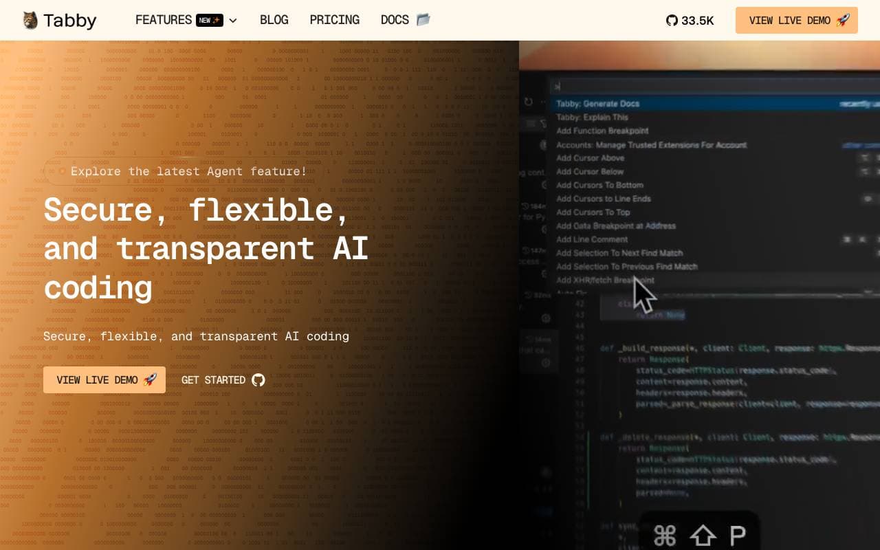 Tabby interface preview