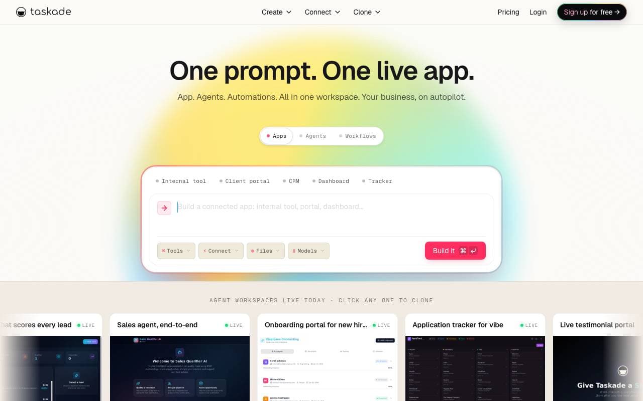 Taskade interface preview