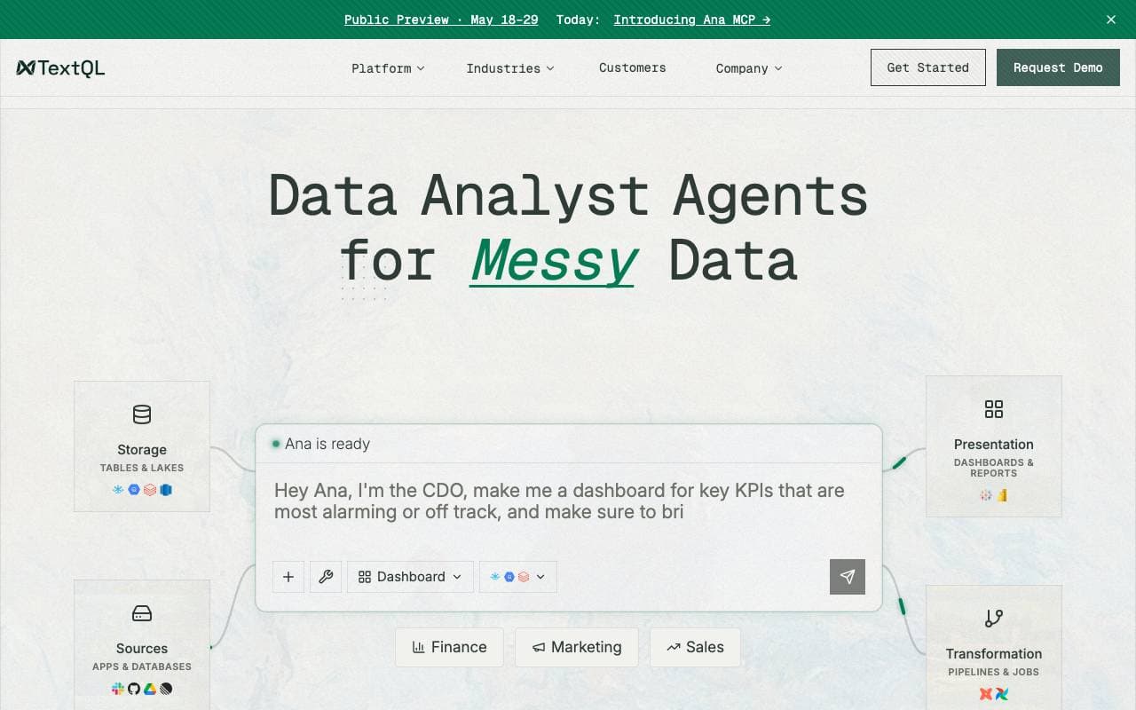TextQL interface preview