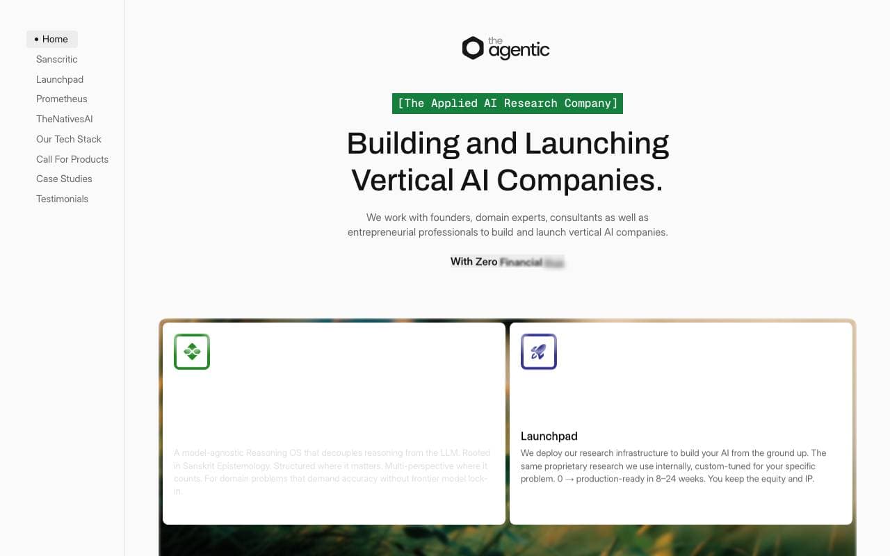 TheAgentic interface preview
