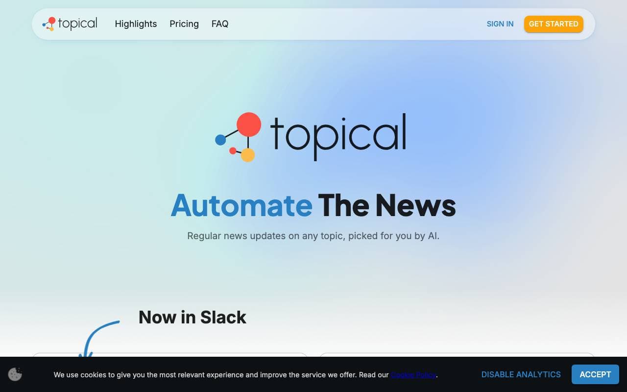 Topical interface preview