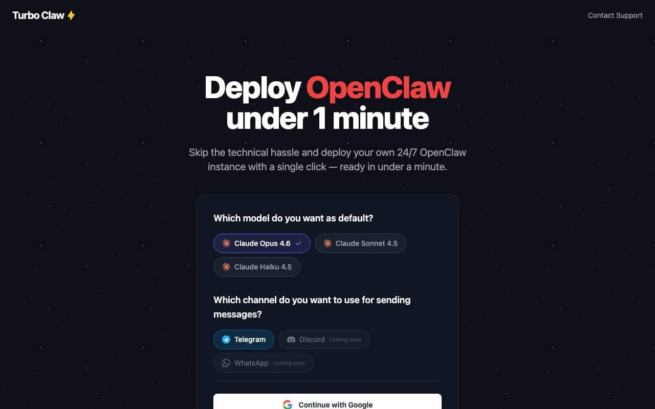 TurboClaw interface preview