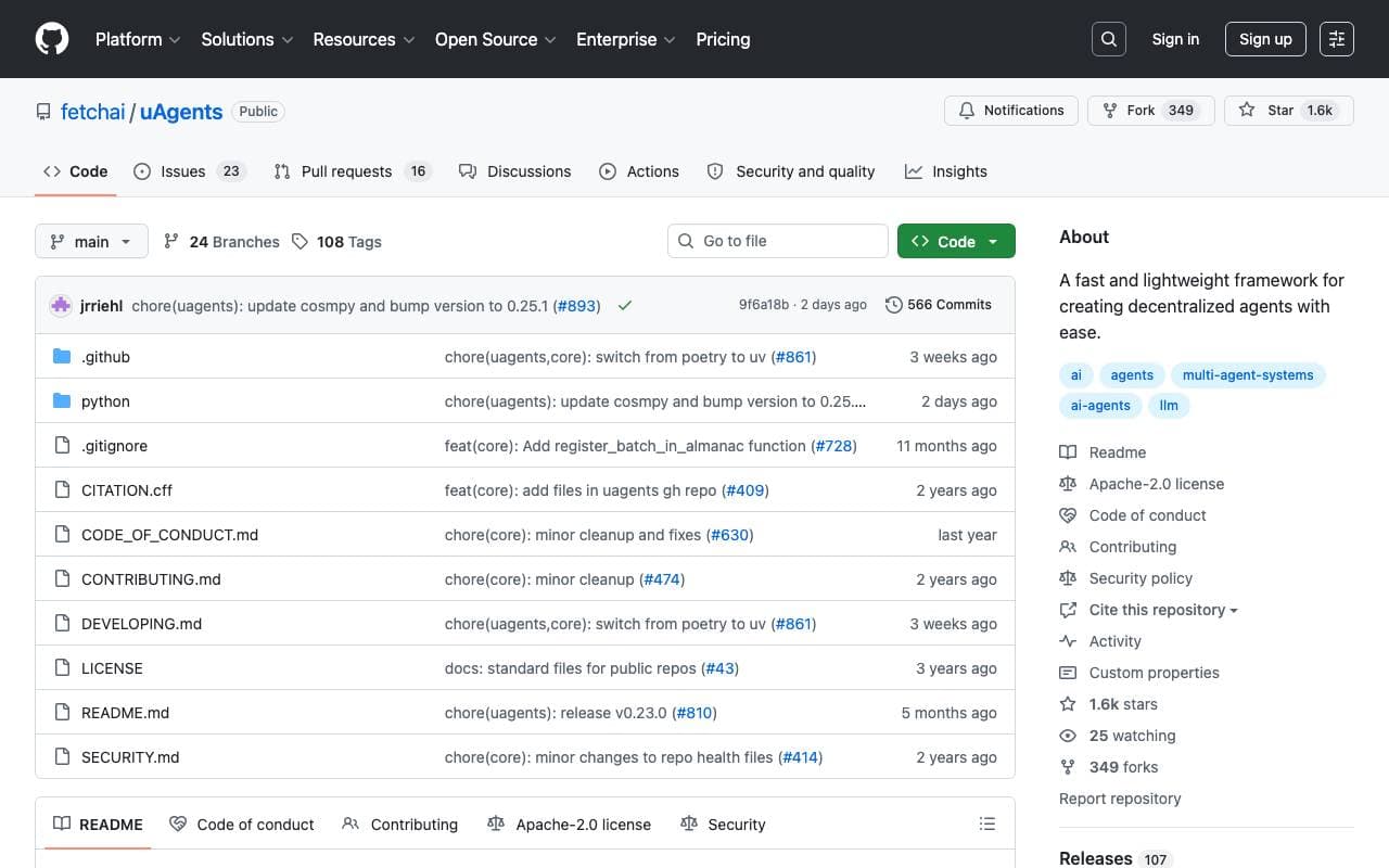 uAgent interface preview