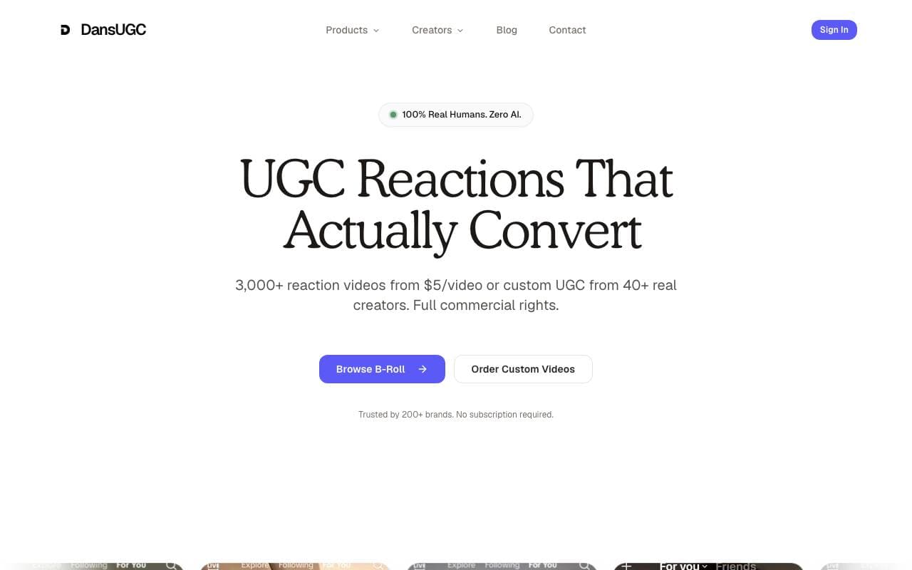 UGCHumans interface preview