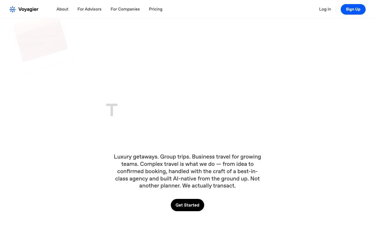 Voyagier interface preview
