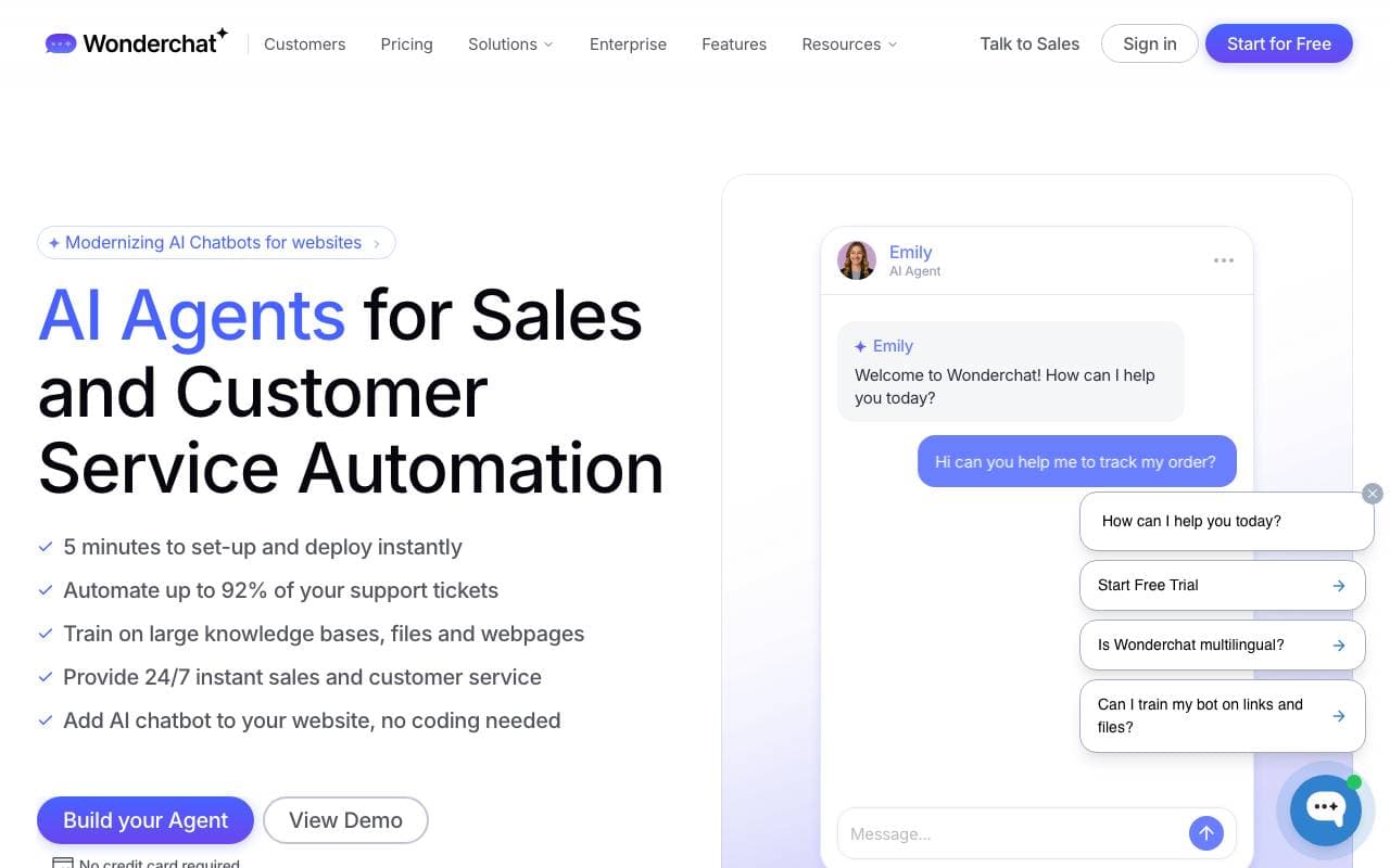 Wonderchat interface preview