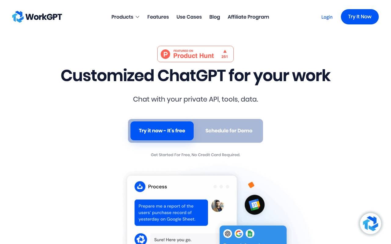 WorkGPT interface preview