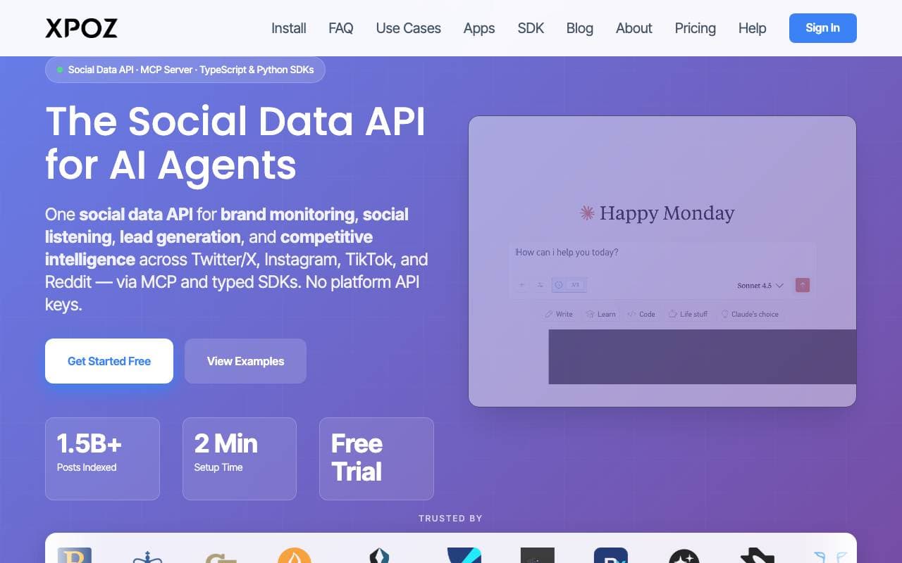 Xpoz interface preview