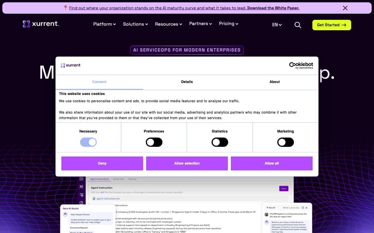 Xurrent interface preview