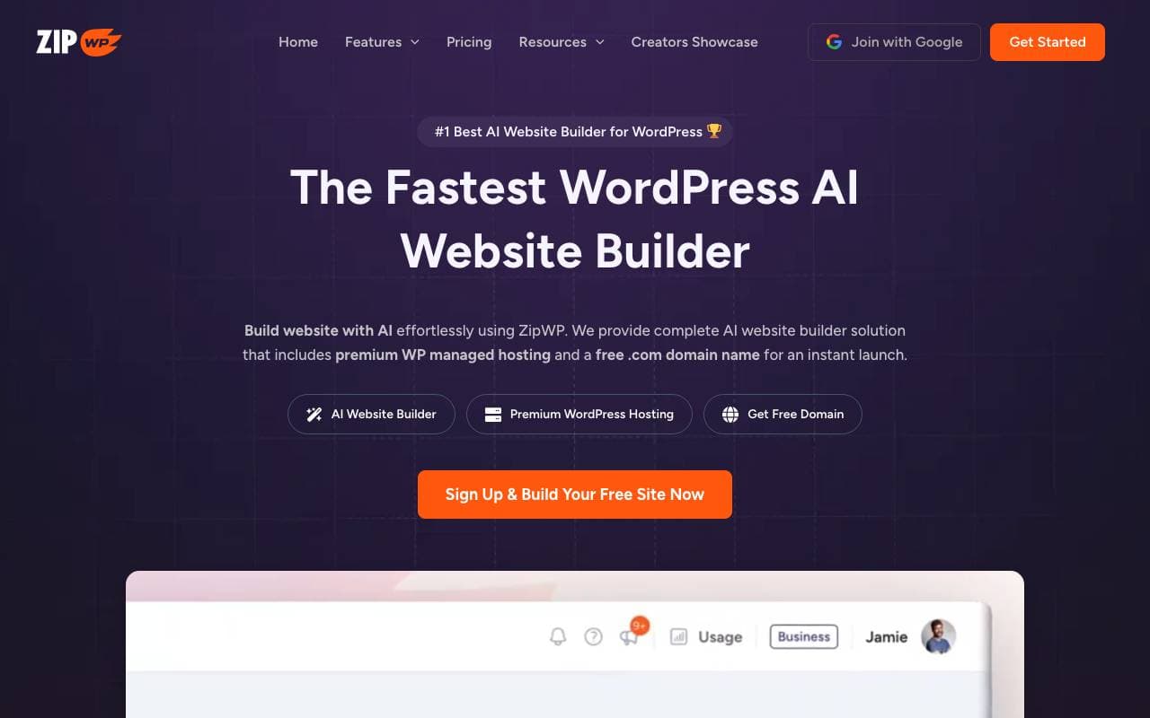 ZipWP interface preview