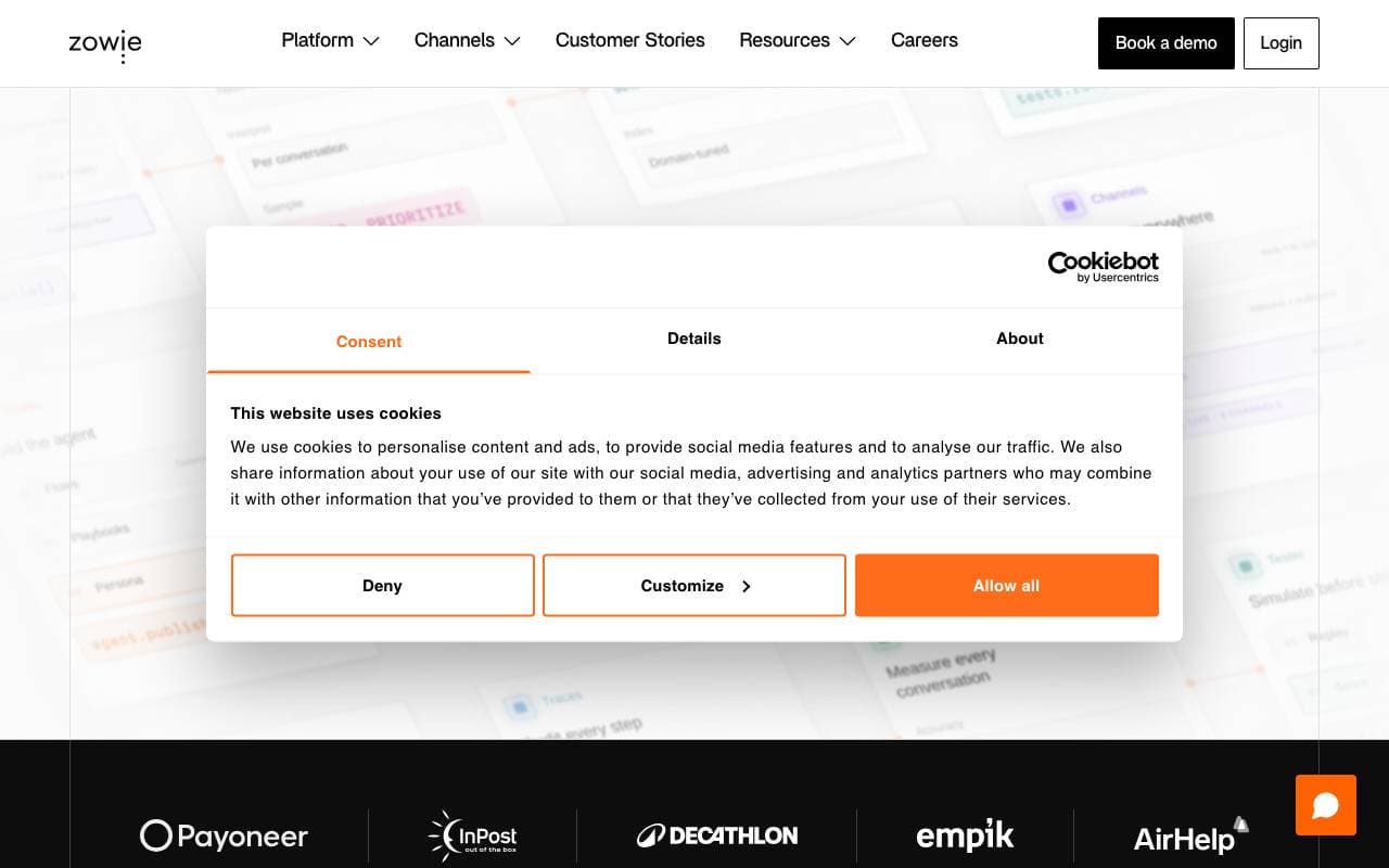 Zowie interface preview