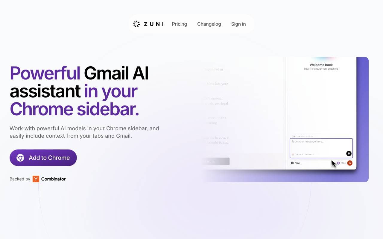 Zuni interface preview