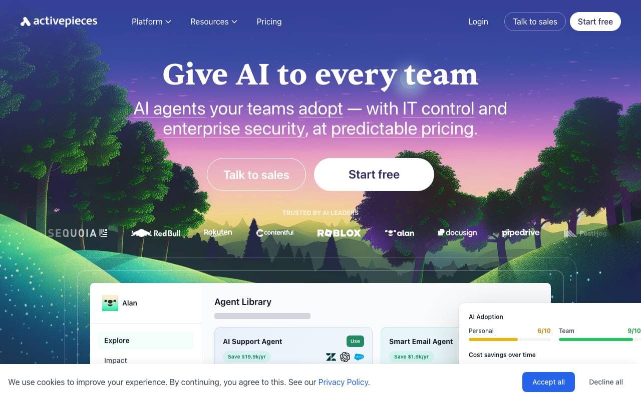 Activepieces Agents interface preview