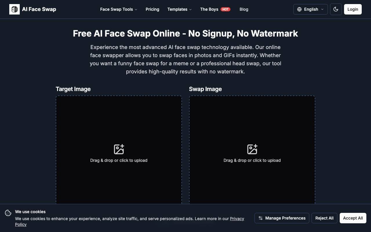 AI FACESSWAP interface preview