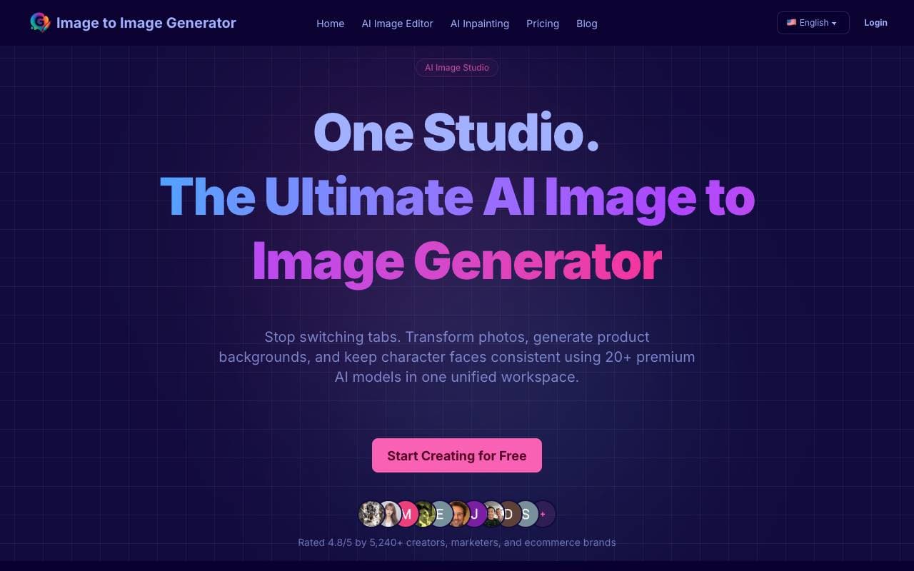 AI Image to Image Generator interface preview