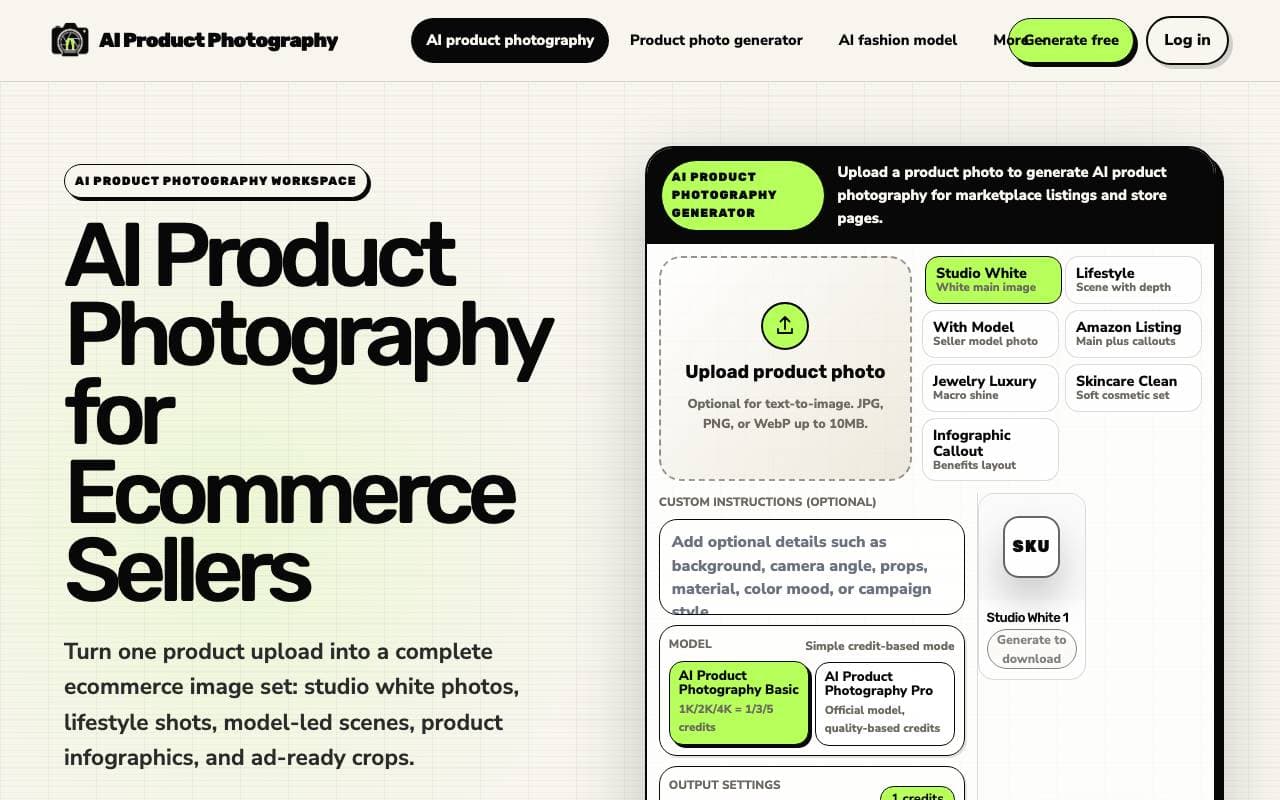 AI Product Photography interface preview