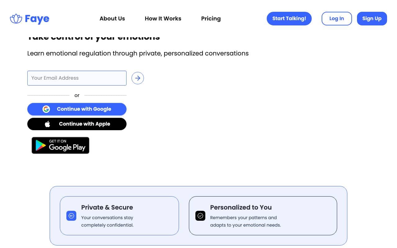 Aitherapy interface preview