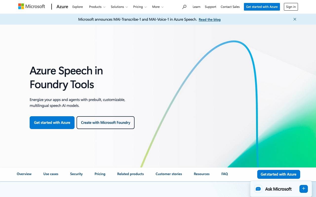 Azure AI Speech interface preview