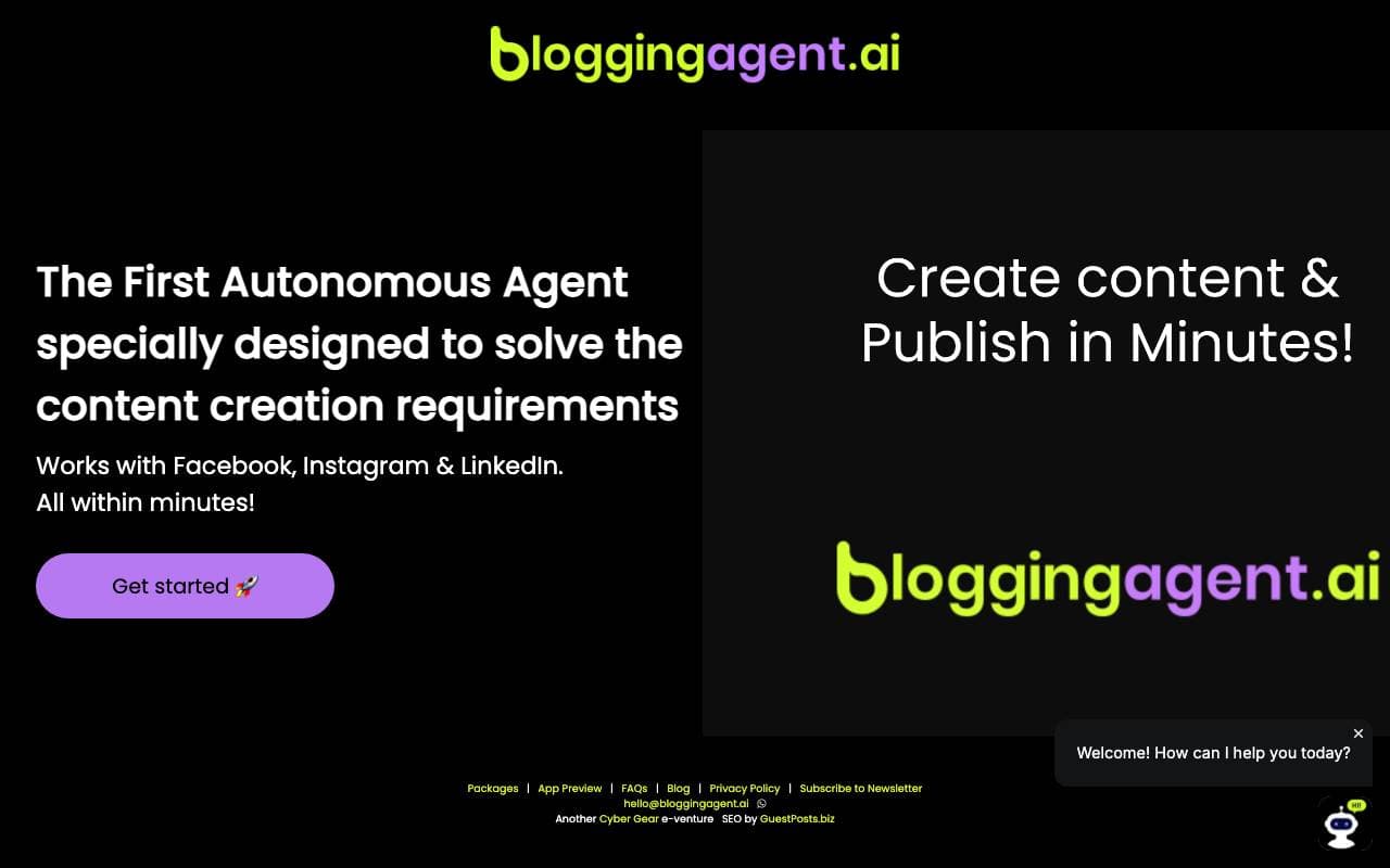 BloggingAgent.ai interface preview