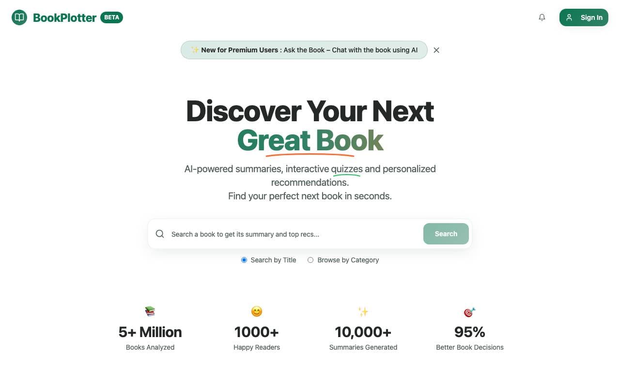 BookPlotter interface preview