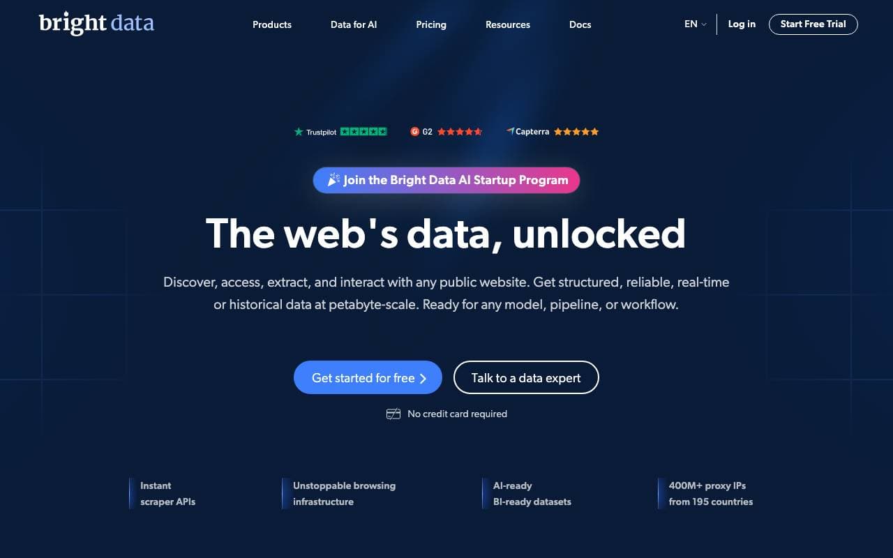 Bright Data interface preview