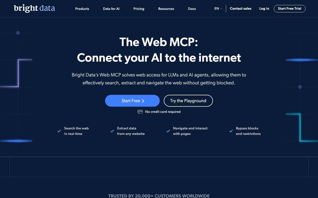 Bright Data Web MCP interface preview