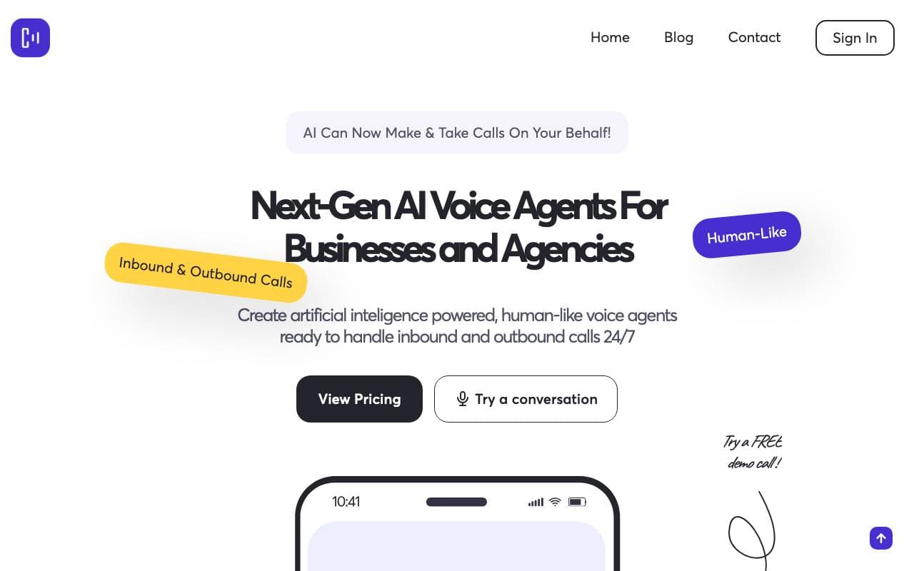 CallFluent AI interface preview