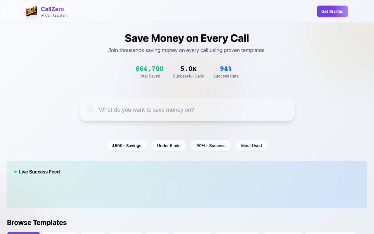 CallZero AI interface preview