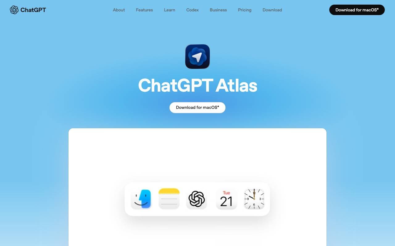 ChatGPT Atlas interface preview