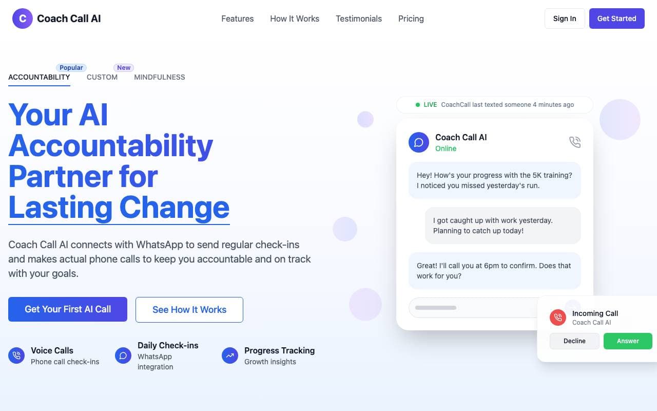 coachcall.ai interface preview