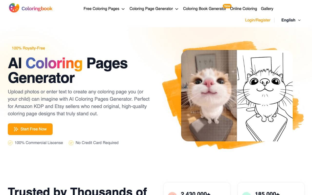 Coloringbook AI interface preview
