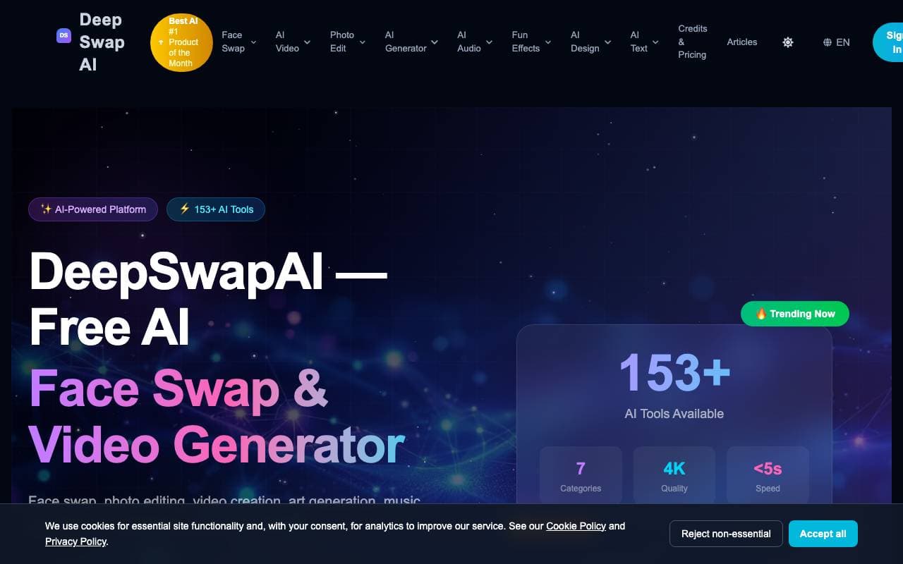 Deep Swap AI interface preview
