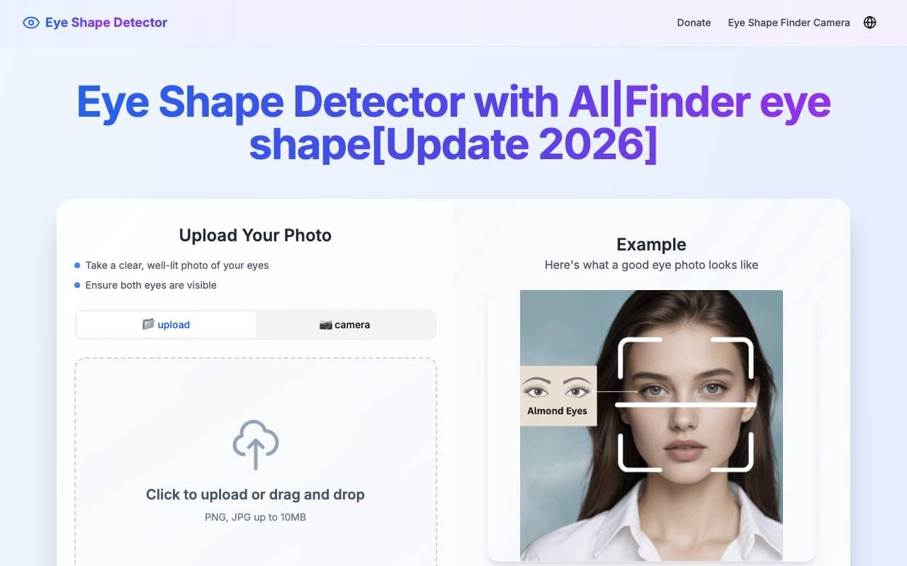 eye type detector interface preview