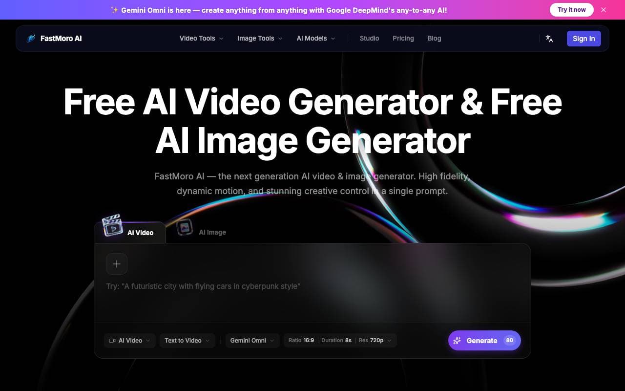 FastMoro AI interface preview