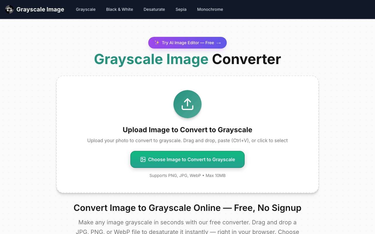 Grayscale Image interface preview
