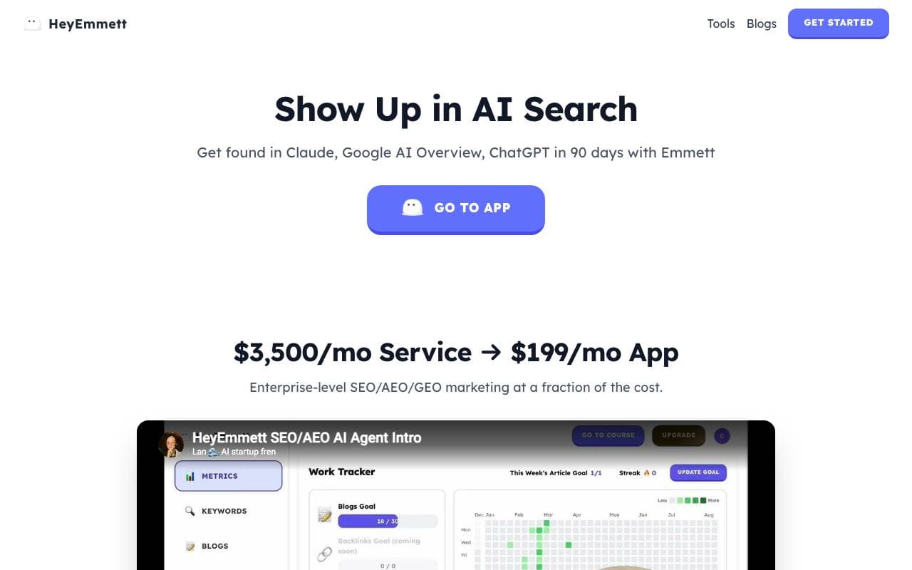 HeyEmmett interface preview