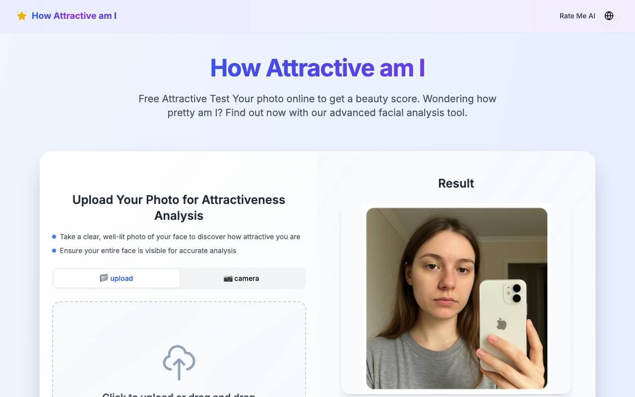 How Attractive am I interface preview