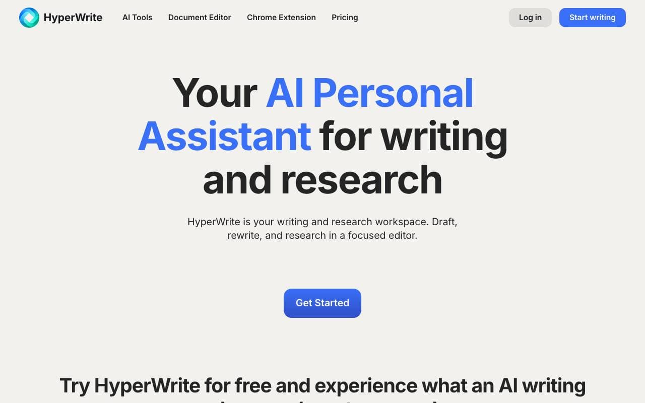 HyperWrite AI Agent interface preview