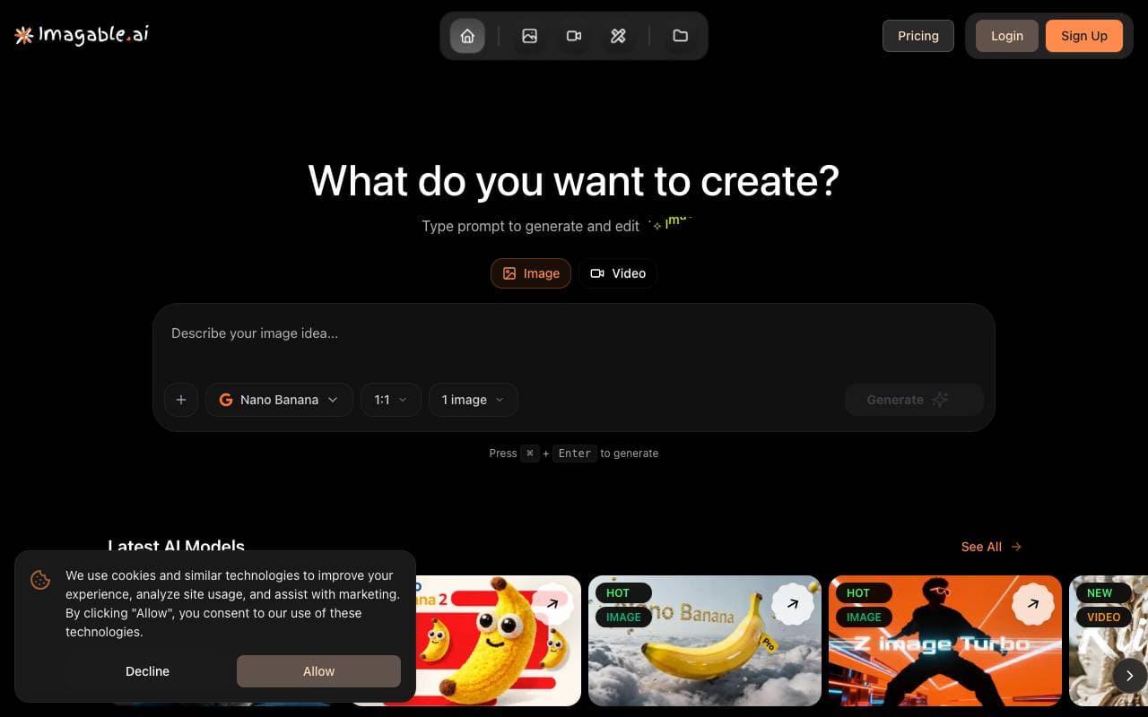 Imagable AI interface preview