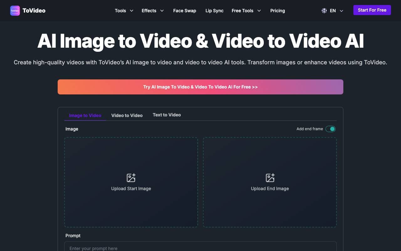 Image to Video interface preview