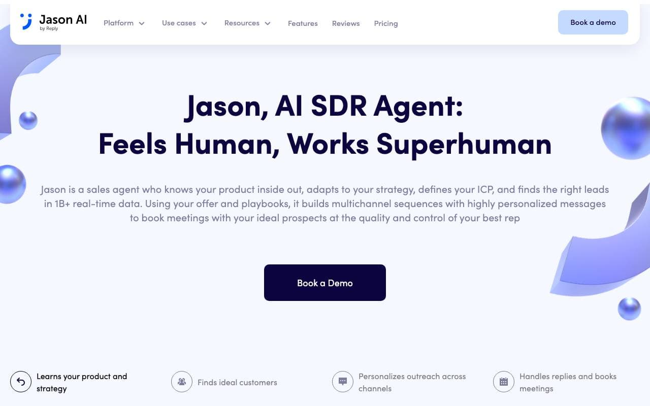 Jason AI SDR Agent interface preview