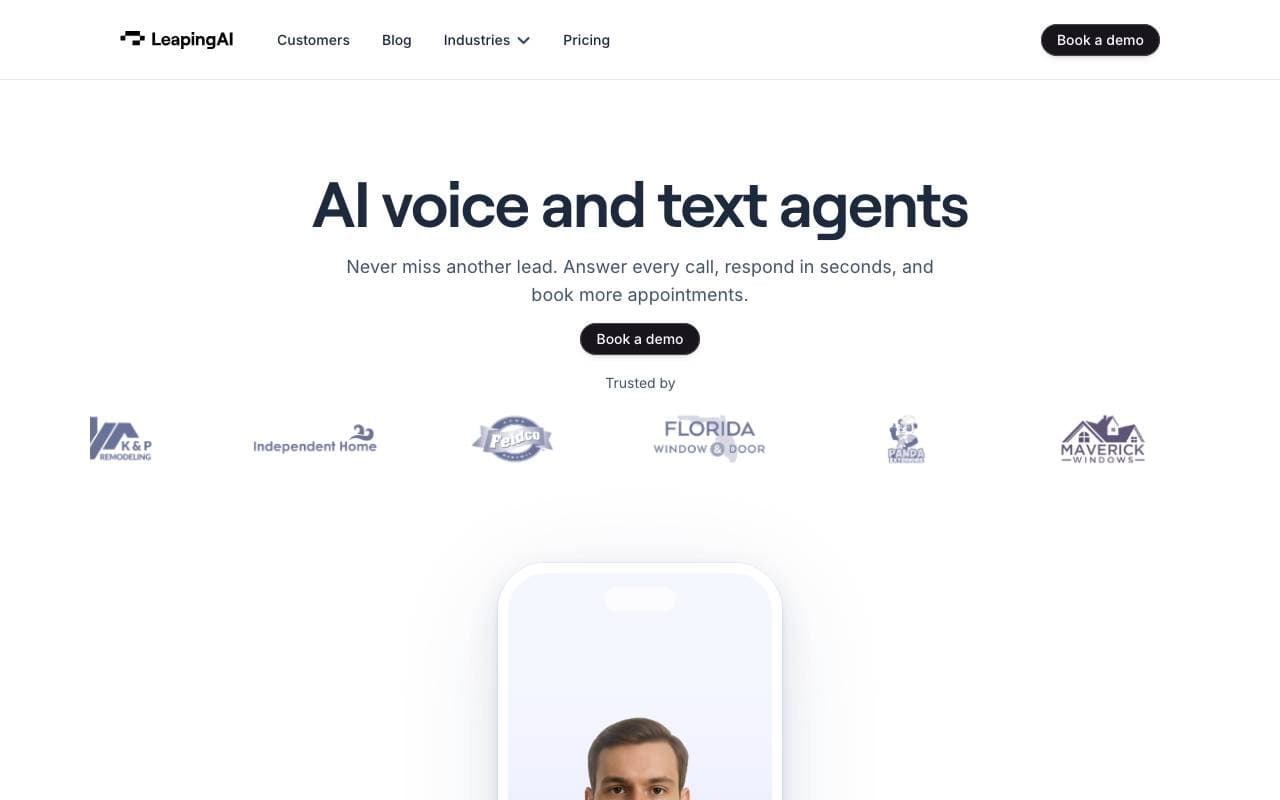 Leaping AI voice agents interface preview