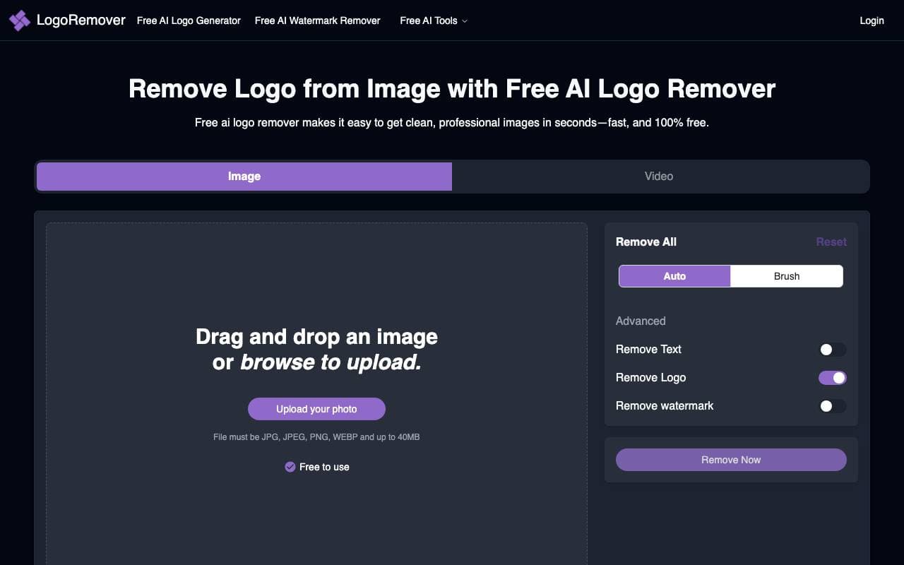 LogoRemover AI interface preview