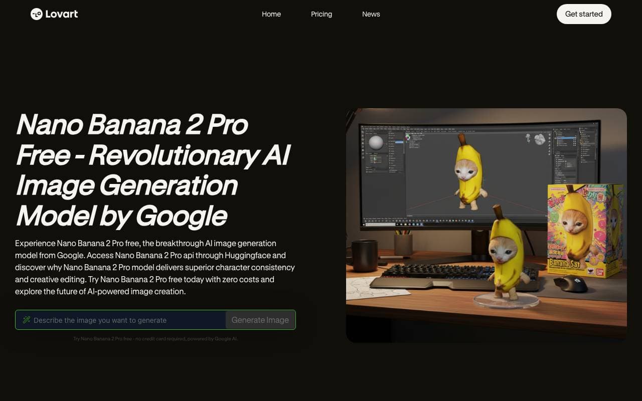 Lovart Nano Banana AI Generator interface preview